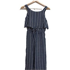 Girls Stripped Long Pant Summer Romper Sleeveless NWT Med 8-10